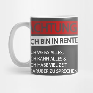 Achtung ich bin in rente (white) Mug